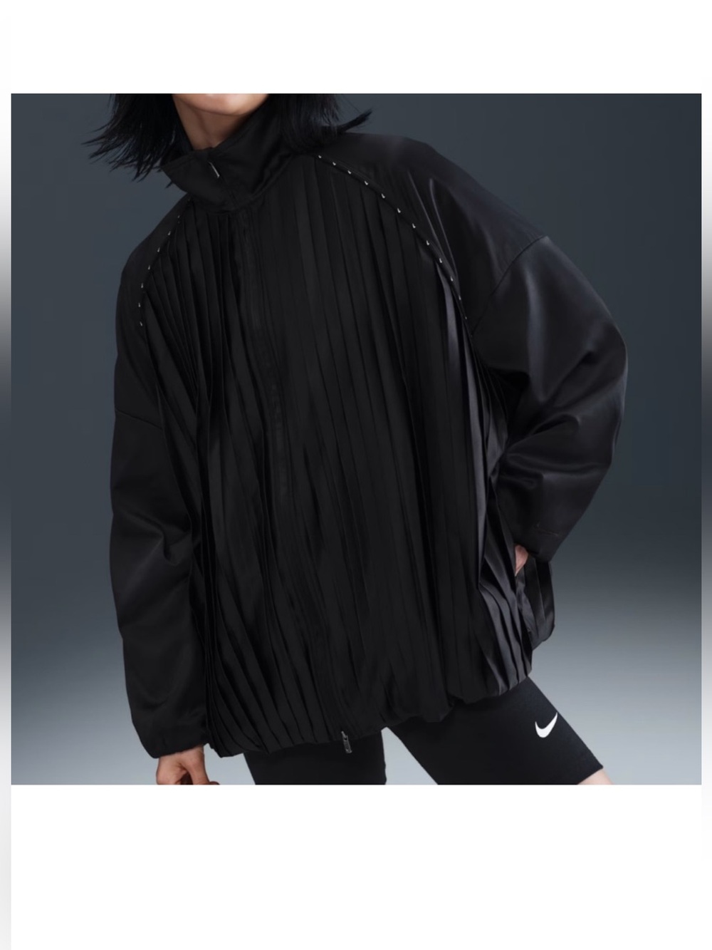 NWT Nike Pleated Satin Track Jacket